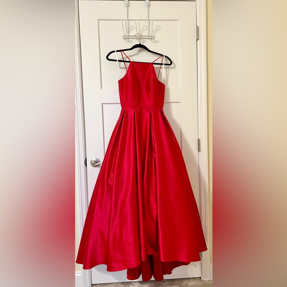 High Neck Satin Prom Dress/Ball Gown